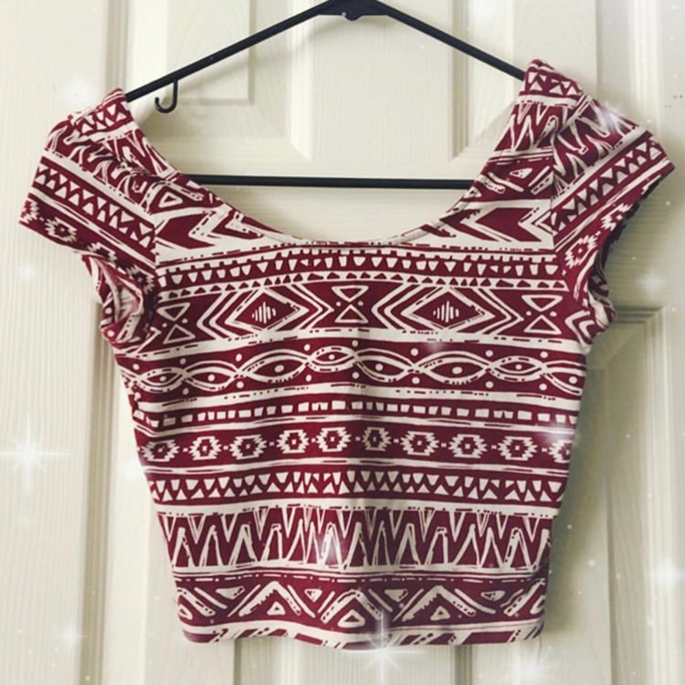 Tribal Print Crop Top